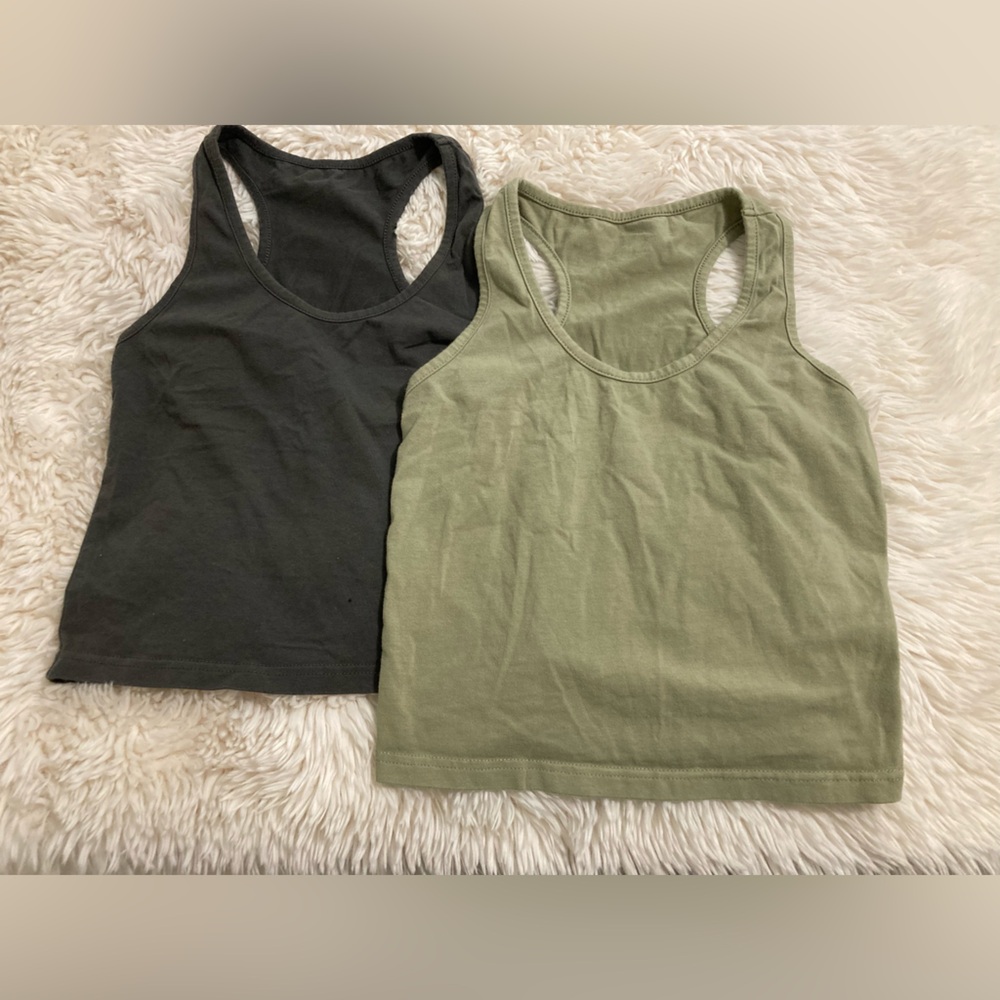Green and Black Tank Tops